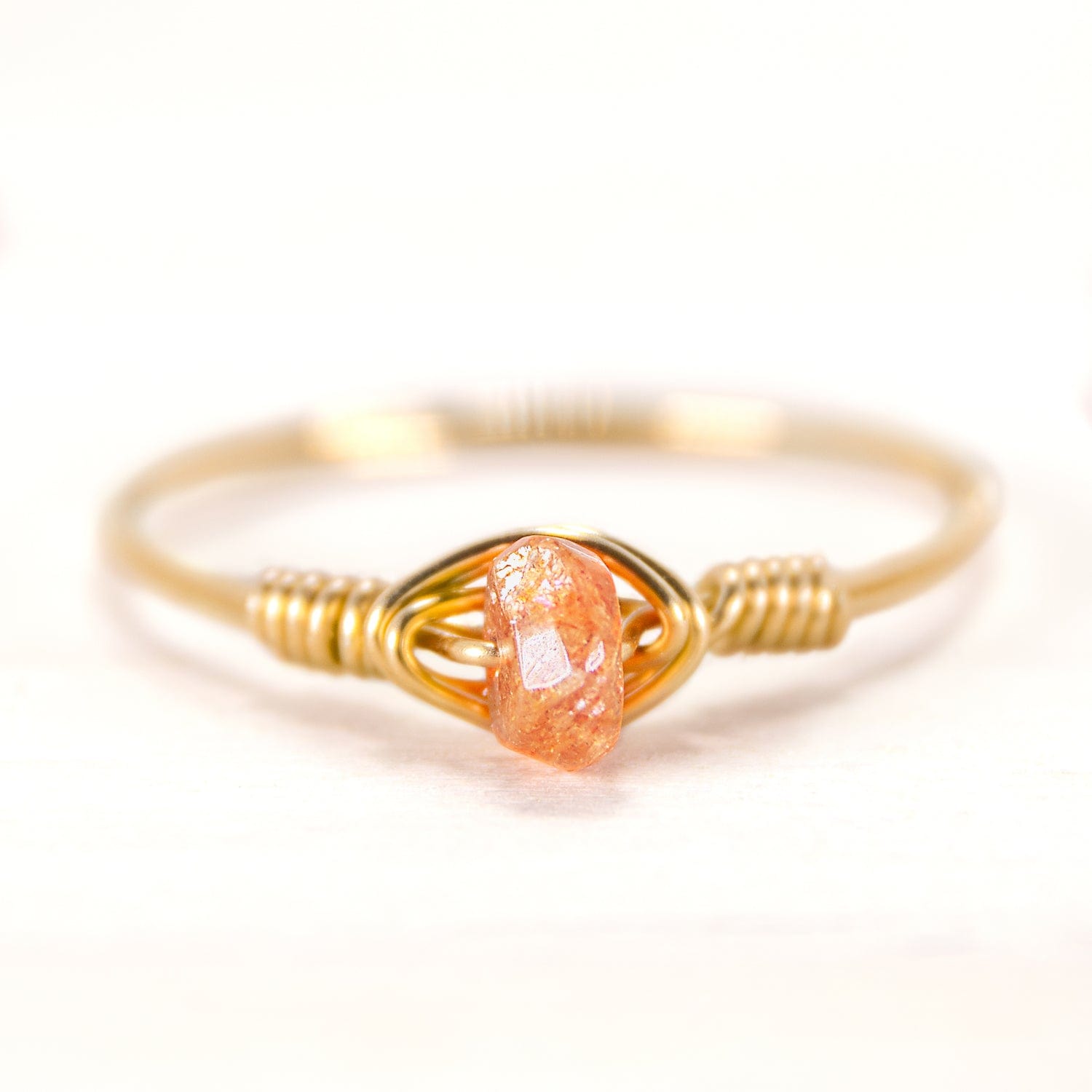 dainty sunstone gemstone ring