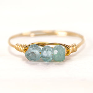 dainty aquamarine gemstone jewelry store ring
