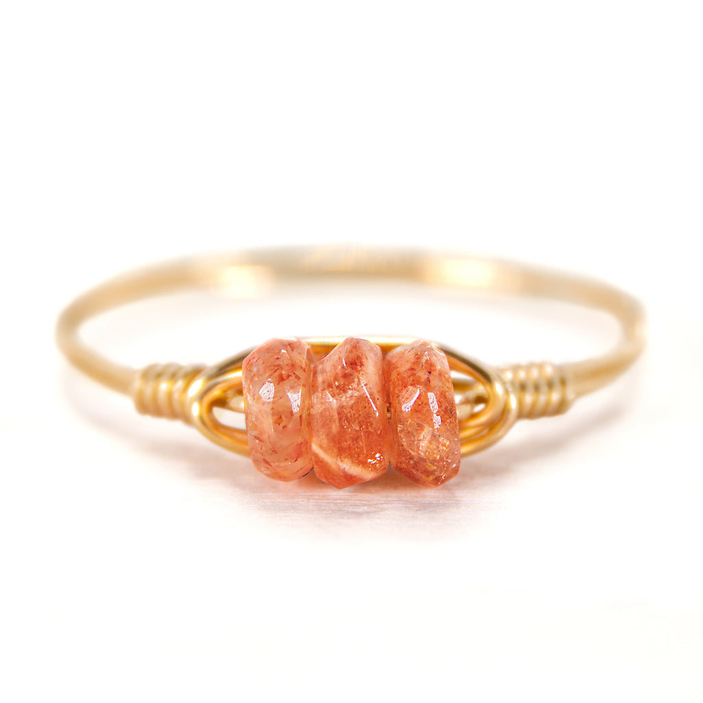 sunstone statement ring in gold