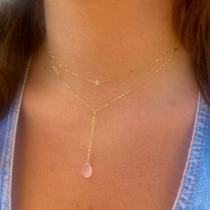 rose quartz gemstone choker necklace