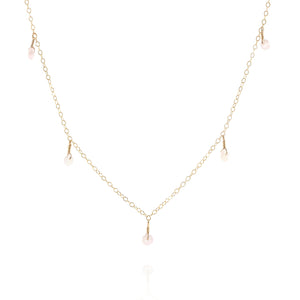 dainty rose quartz gems jewels stone of love necklace