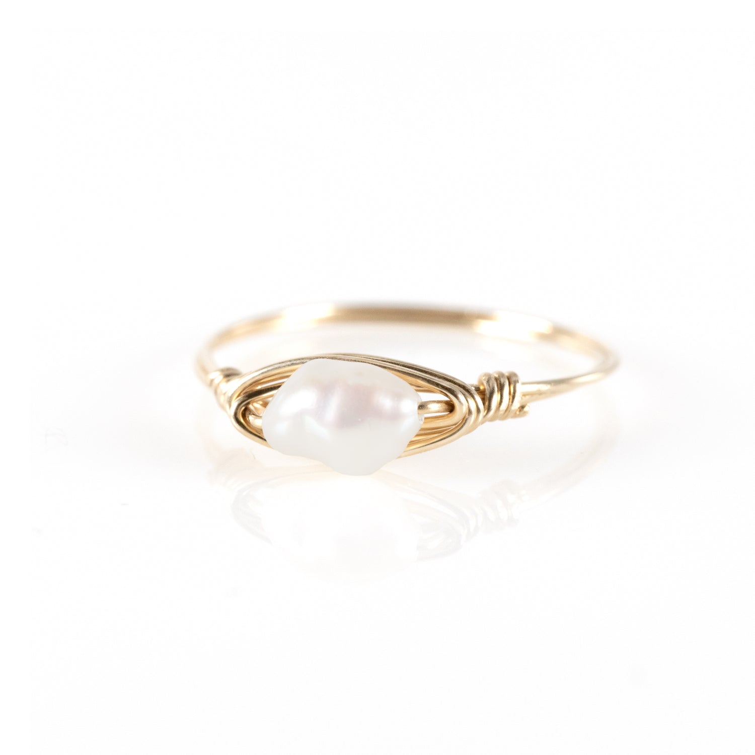 simple pearl ring wire wrapped