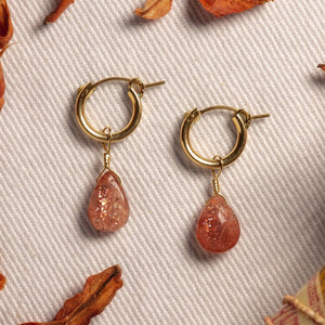 mini gold hoop earrings with gemstones